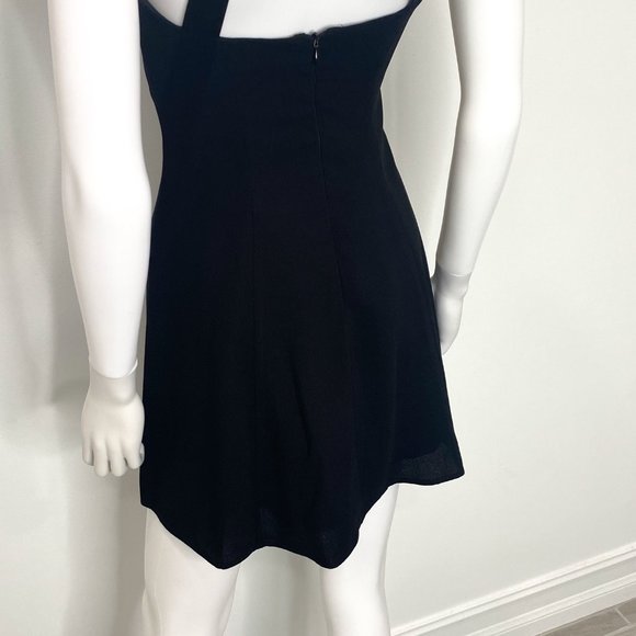 CDC Petites Vintage 90s Rhinestone Halter Neck Skater Flare Mini Dress in Black - Picture 15 of 17